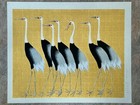 Korin Ogata Japanese Huge Woodblock Print - A Group Of Cranes