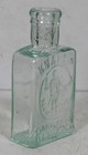 C1880 Aqua Bottle - Knapps Root Beer Extract With Embossed Colonial Man