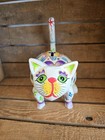 Hand Painted Gourd  Cat Coin Back With Removable Cork Head