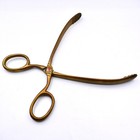 Victorian English Solid Brass Scissor Fireplace Tool Coal Tongs Antique