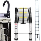Telescoping Ladder 20ft 6 2m Aluminum Extension Folding Ladder Anti-slip W  Hook