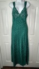 Victoria s Secret Vintage Emerald Green Long Gown Nightie Lace Sequin M