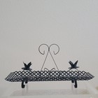 Vintage Mcm Black Metal Mesh Candle Holder Centerpiece Basket Tray Homco 16x5x6 