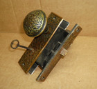 Antique Ornate Door Hardware Set   Door Knobs  Escutcheons   Mortise Lock W  Key
