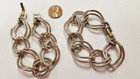 Vintage Silver Plated Steel Double Curb Large Link Chain 6 75 Inch Bracelet D416