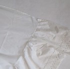Vintage Chic White Eyelet Scallop Dust Ruffle Bed Skirt 14  Drop Full Double