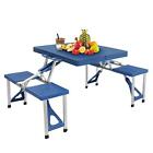 Portable Folding Picnic Table Camping Party Outdoor 4 Seats Set Aluminum   Abs