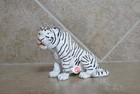 Vintage  Schleich  14097 Tiger Sitting White Big Cat Toy Collectible Wildlife