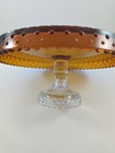 Vintage Le Smith Amber Hobnail 10 75  Glass Pedestal Cake Stand Plate Rare