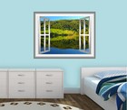 Lake Wall Decal 3d Nature Wall Stickers Window Peel And Stick Mural Vwaq-nw27