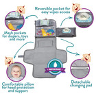 Portable Diaper Changing Pad Waterproof 22in Wipes Pocket Travel Mat Grey