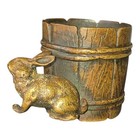 Rare Vintage Austrian Bronze Geschutzt Bunny Rabbit   Bucket 