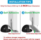 Door Stoppers 4 Pack  Magnetic Door Stop  Self Adhesive  Black Floor Door Stops