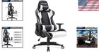 Gaming Chair Office Chair High Back Ergonomic Leather Swivel Desk Chair White