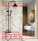 Double Handle Bathroom Rain Shower Faucet Set Oil Rubbed Brass Mixer Tap 2rs512