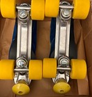 1970s Disco Roller Skates By Roller Derby  blue yellow  Size 9 Women