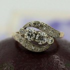 1 50ct Round Cut 2-stone Lab Created Diamond Vintage Engagement 925 Silver Ring