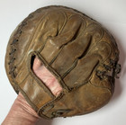 Vintage 1920s Pillow Style Hand Sewn Catchers Mitt Baseball Glove Complete Good 