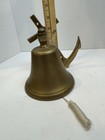 Vtg Brass Ship s Bell With Anchor Mount And Rope Nautical Maritime Decor Accent