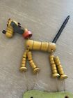 Rare Vintage 1930   s Fisher Price Wooden Dog Pluto Puppet W green Paddle