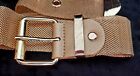 Vintage Classy Industrial Yellow Gold Tone Metal Mesh Thick Unisex Belt 30-34 