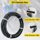 Vevor Hydrulic Hose 1 2  Hydraulic Oil Hoses 50 Feet 5000 Psi Maximum Pressure
