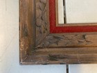 Antique Carved Deep Walnut Shadow Box Frame Gilt Insert Velvet Matte Circa