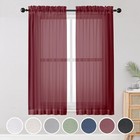 Sheer Curtains 54 Inches Long 2 Panels Set  Rod Pocket Curtain Sheers For Liv   