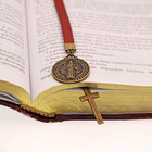 Handmade Leather Bible Bookmark Ribbon Book Marker Cross Christian Gifts New