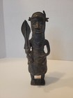 Benin Bronze Tribal Warrior Sculpture Nigerian African 