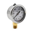 Oil Filled Air Pressure Gauge 100 Psi 2 Inch Dia 1 4 Inch Npt Bottom Mount