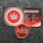 2024 1oz Silver Canada Maple Leaf Space Red Etui Certificate New Only 250pc  2