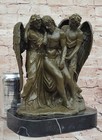 Bronze Statue Of Jesus Christ With Angels Signed Valli Limited Edition Decor Nr