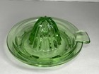 Vintage Green Uranium Depression Flower Glow Glass Juicer Citrus Reamer 5 