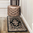 Oriental 2x3 Traditional Medallion Indoor Runner Rug Siesta  black Beige  2     
