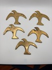 Vintage 1960 s Era Brass Seagulls In Flight Mcm Wall Art Set Of 5 Retro Beachy