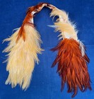 Victorian Yellow Golden Pheasant Bird Wing Feathers Lappet Neck Collar Trim Vtg