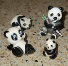 Vintage Panda Bear Lot Of 12 Figurines Ceramic Porcelain Decor 