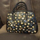         nwot Coach Crossbody Carryall Black Floral Handbag  authentic         