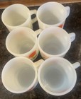 Set Of 6 Vtg Mcdonald s Fire King Milk Glass Good Morning Coffee Cups Mugs Lot