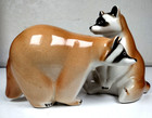 Vintage 1980s Lomonosov Ussr Porcelain Pair Of Raccoons Figurines Russian Art