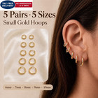Small Gold Huggie Hoop 6mm  7mm  8mm  9mm  10mm  5 Pairs gold 6 7 8 9 10mm