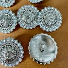 Lot Of 5 Silver Tone    20mm Chanel Cc Coco Button Buttons Stamped Steel