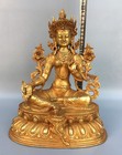 12  Old Antique Tibetan Buddhism Temple Bronze Gilt Tara Bodhisattva Statue