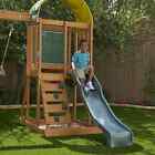 Ainsley Wooden Outdoor Swing Set With Slide And Rock Wall Free Shipping Usa Only