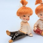 Vtg Red Hair Girl Figurines Set Of 4 Japan Pixie Elves Ceramic F-123 Norcrest