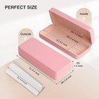  Glasses Case Hard Shell Square Large Eyeglasses Case Pu Leather Pink