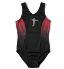 Gk Elite Aspire Red Black Rhinestone Gymnastics Leotard Cm