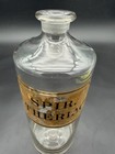 Antique Apothecary Bottle Spir Theriac Pharmacy Dispenser Jar Glass Label