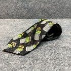 Sesame Street Oscar The Grouch Mens Neck Tie Black Green Polyester Fun